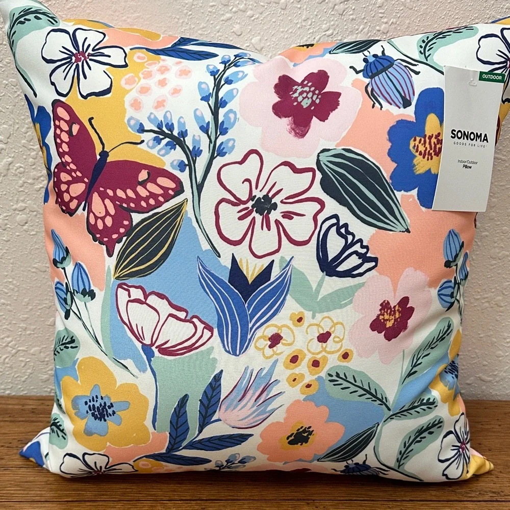 Sonoma Vibrant Floral Accent Pillow - Multicolor - Outdoor - Picture 6 of 6